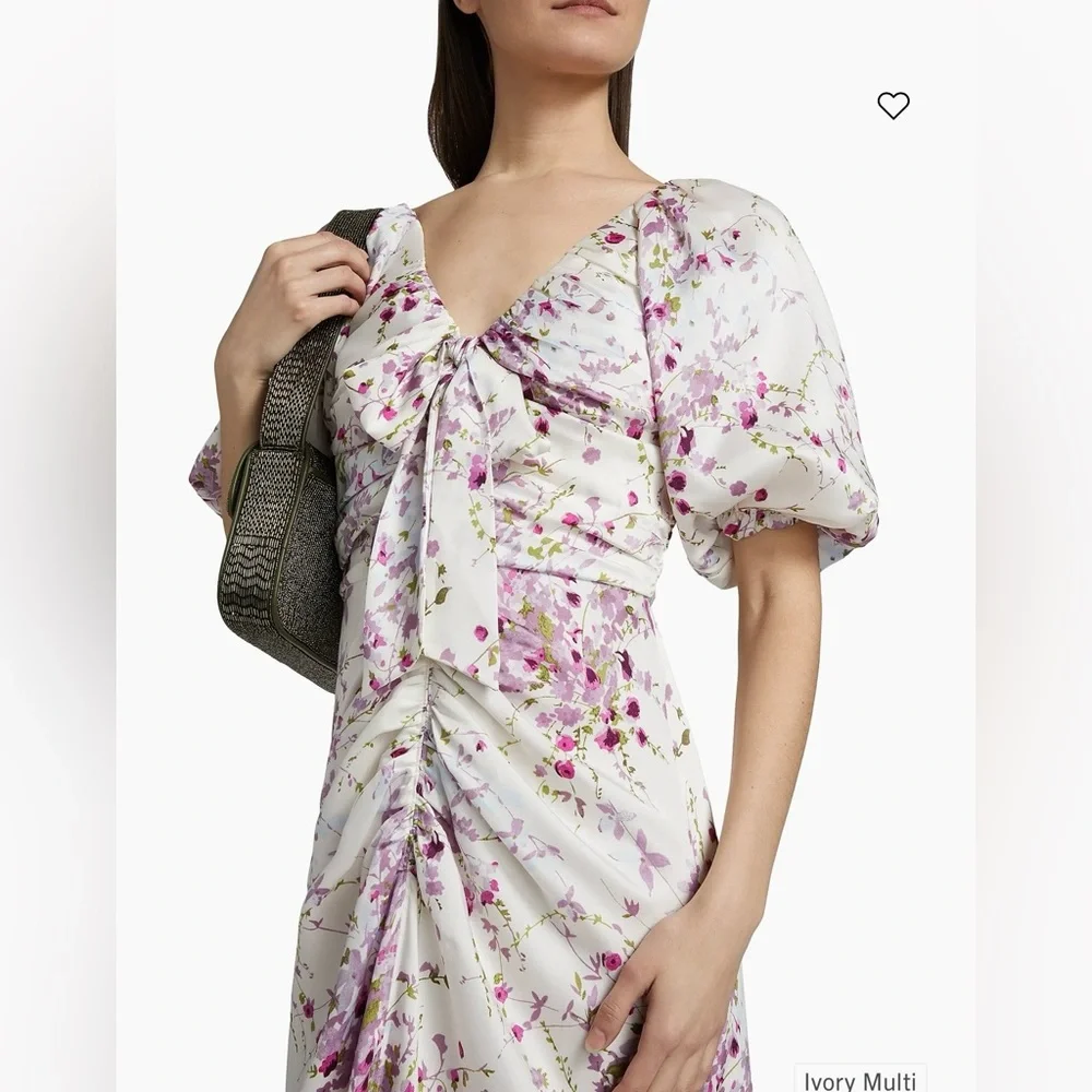 Cinq à Sept Brenton Puff-Sleeve Mid-Summer Bloom Dress Size 4 NWT - Picture 6 of 16